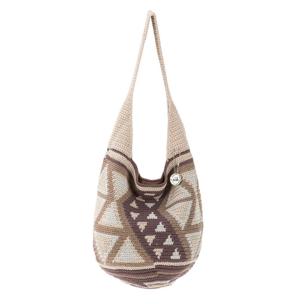 The Sak Limited Edition Sanur 120 Hobo Brown Tan Cream Crocheted Purse Bag